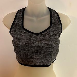 Avia Sports Bra Women's Size XL Racerback Grey/Black Athletic Fitness Bra